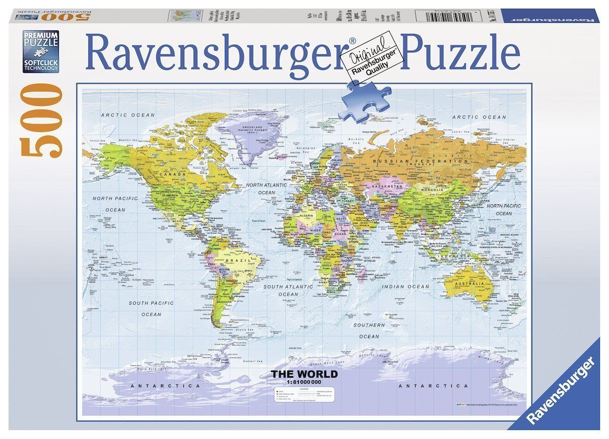 Buy - Ravensburger - Political World Map Puzzle 500pc