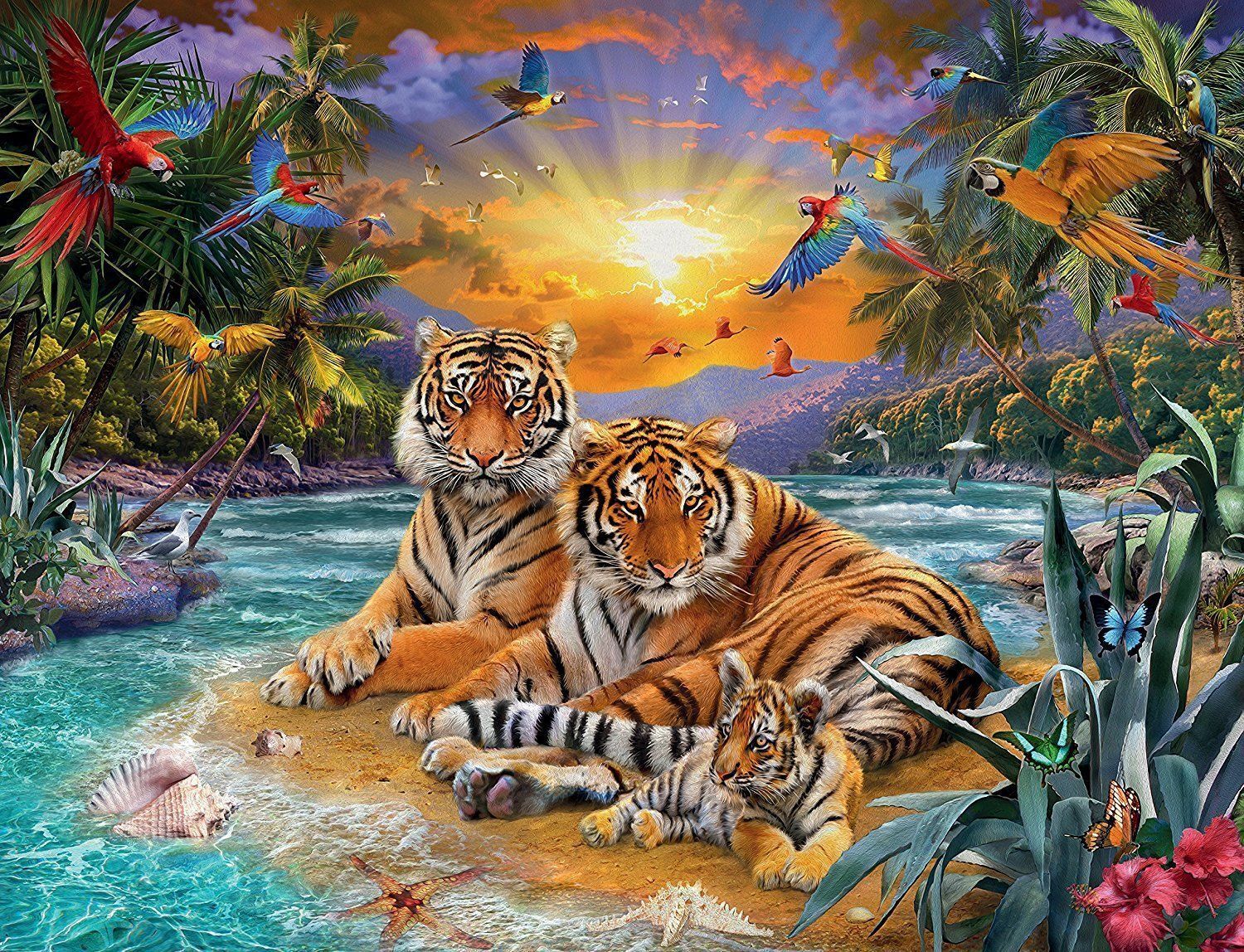 Buy Ravensburger Tigers At Sunset Puzzle 2000pc