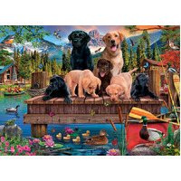 Cobble Hill - Pups and Ducks Family Puzzle 350pc