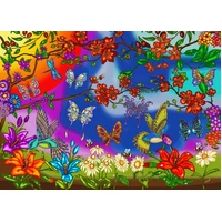 JaCaRou - Butterflies and Hummingbirds Puzzle 1000pc