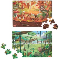 Melissa & Doug - Let's Explore - Double Sided Floor Puzzle 48pc