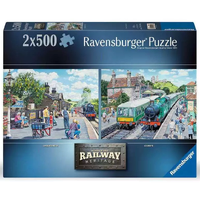 Ravensburger - Railway Heritage (Corfe Station & Oakworth) Puzzle 2 x 500pc