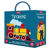 Sassi - Trains Puzzle & Book Set