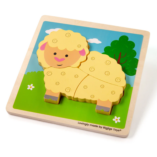 Bigjigs - Chunky Lift Out Puzzle - Sheep