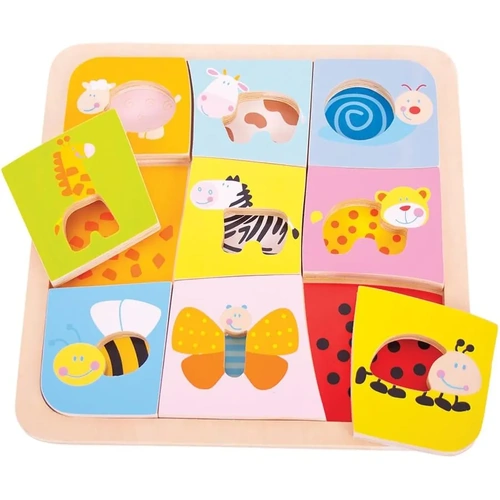 Bigjigs - Animal Patterns Puzzle 9pc