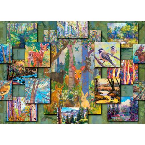 Enjoy - Woodland Collage Puzzle 1000pc