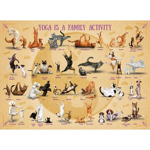 Eurographics - Yoga is a Family Activity Large Piece Puzzle 500pc