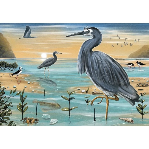 Holdson - Treasures of Aotearoa - Heron's Strut Large Piece Puzzle 300pc