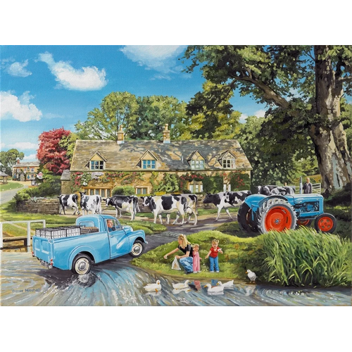 Holdson - Village Kids Crossing The Ford Puzzle 1000pc