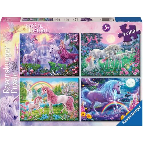 Ravensburger - Magical Unicorns Puzzle 4 x 100pc