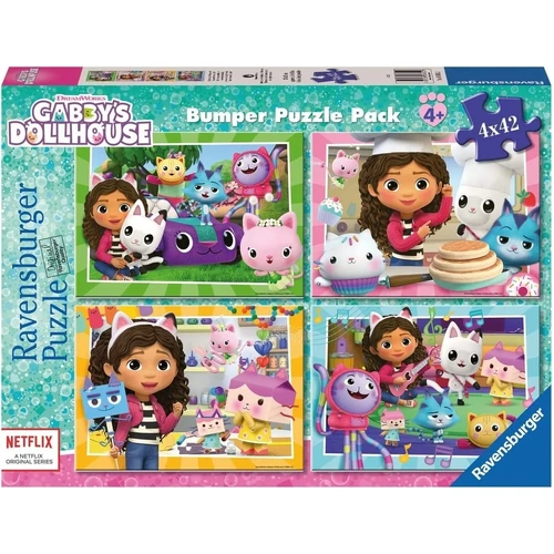 Ravensburger - Gabby's Dollhouse Bumper Puzzle Pack 4x42pc