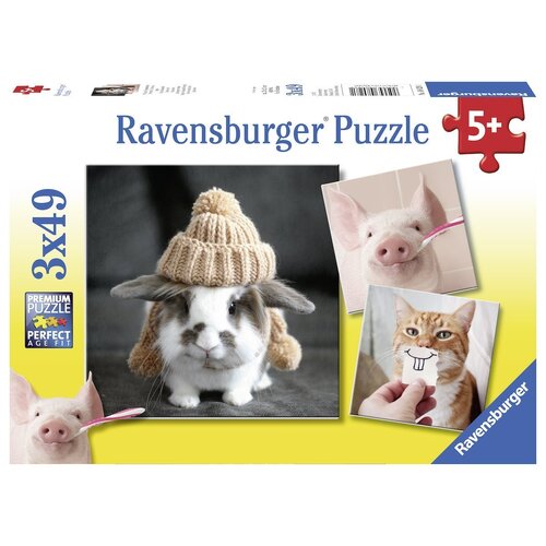 Buy Ravensburger Funny Animal Portraits Puzzle 3x49pc