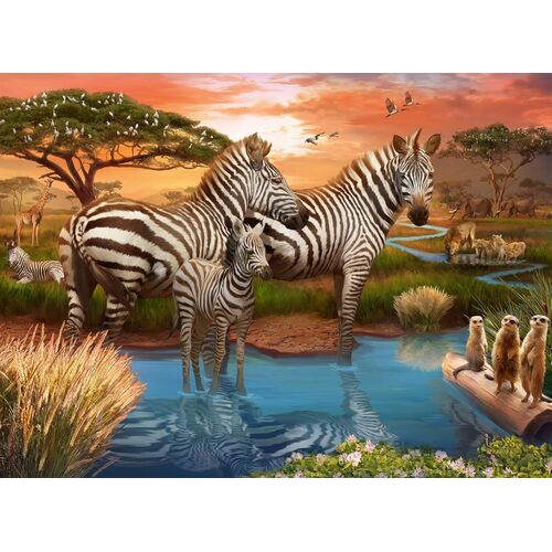 Ravensburger - Zebras at the Watering Hole Puzzle 500pc