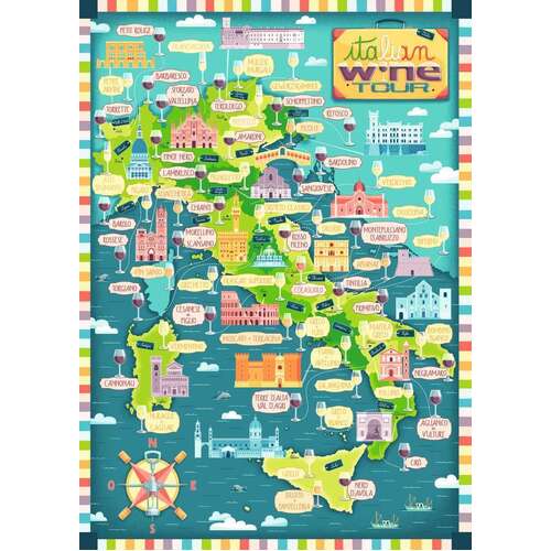 Ravensburger - Map of Italy - Wines Puzzle 1000pc